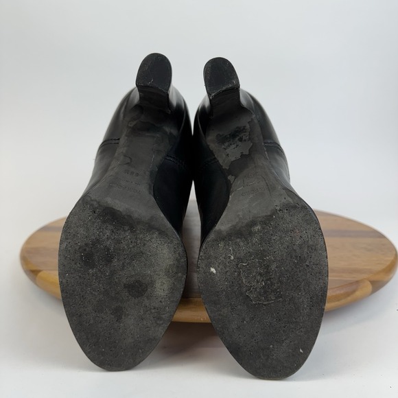 Womens Tom Ford Black Leather Lace Up Heeled Tall Riding Boots Size EU 38.5 GUC - Picture 7 of 8